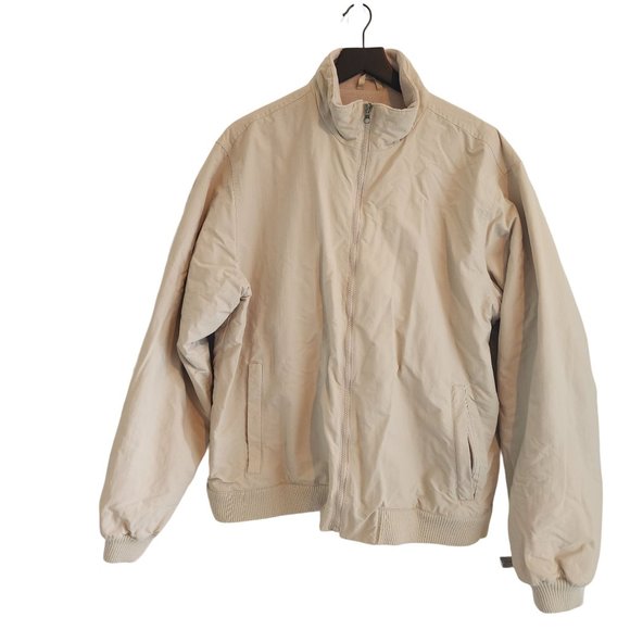 VINTAGE Eddie Bauer Nylon Jacket Fleece Lined Bomber Coat Men's Large USA - Picture 1 of 4